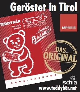 Teddybär Erdnüsse geröstet in Tirol